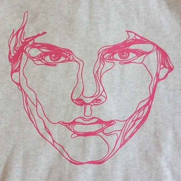 *50off3* Avicii H&M Zip Hoodie Graphic Sweatshirt S Light Gray Hot Pink - Picture 3 of 12